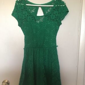 Green lace dress